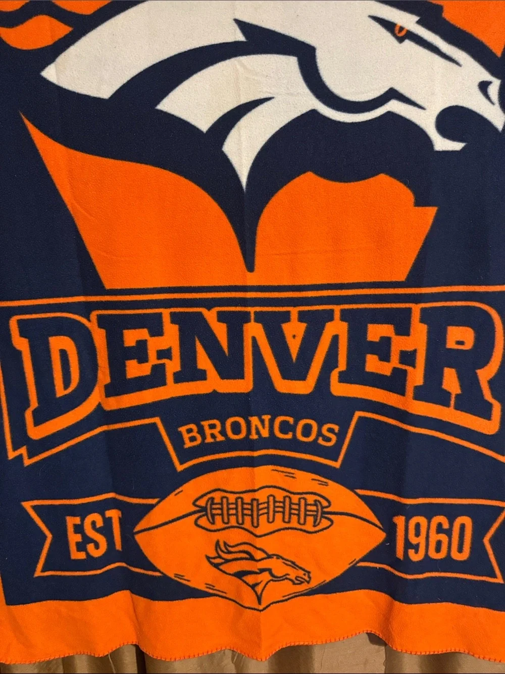 NFL Denver Broncos Orange & Navy Team Throw Blanket